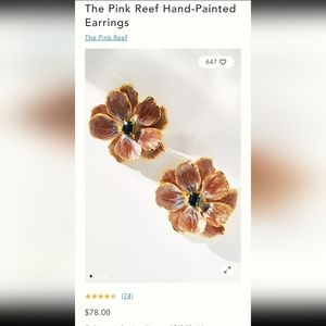 The pink reef handmade flower earrings